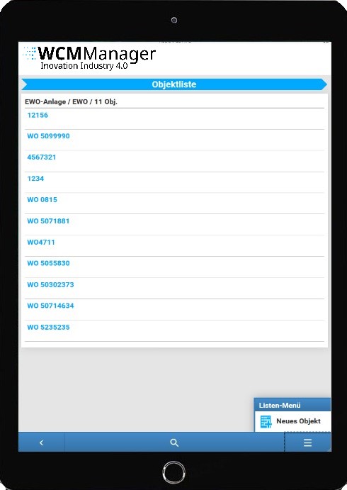 WCMManager Mobile View